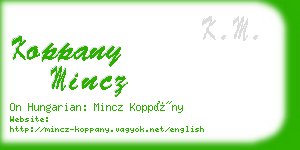 koppany mincz business card